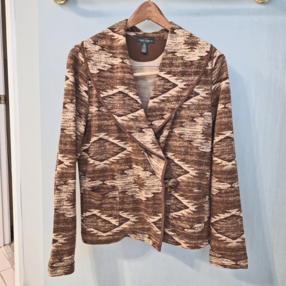 EUC Ralph Lauren Coastal Cowgirl aztec print jacket 100% brushed cotton size M